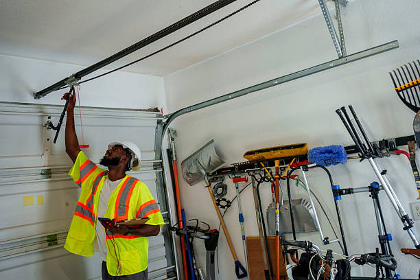 Professional Garage Door technician working in Serenada, TX